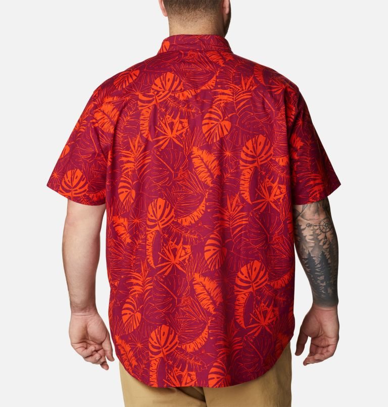 Men's Columbia Rapid Rivers Printed Short Sleeve Shirts Red | Plus Size CA-P68LC